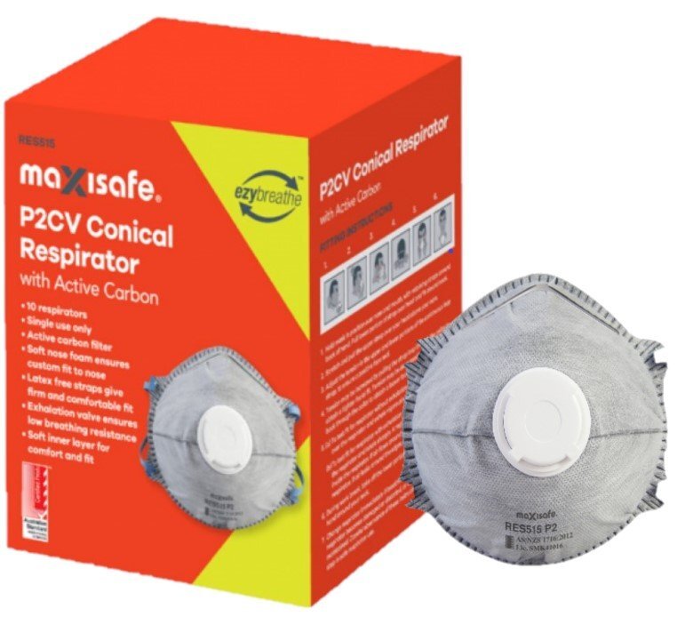 Maxisafe P2 Conical Respirator with Carbon & Valve