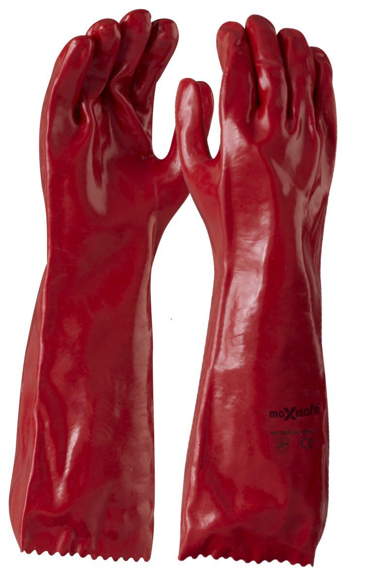 Gloves PVC Red Dipped 45cm