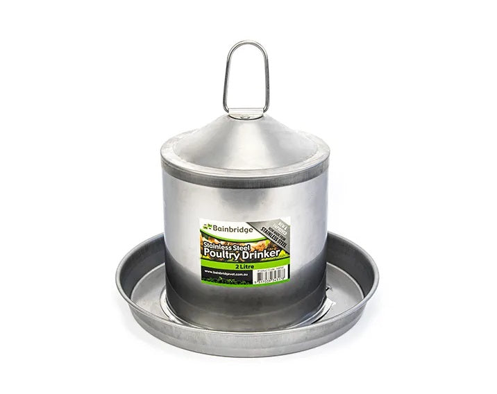 Stainless Steel Poultry Drinker 9L