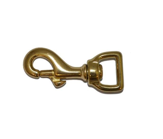 Flat Swivel Eye Snaphook Brass 19mm