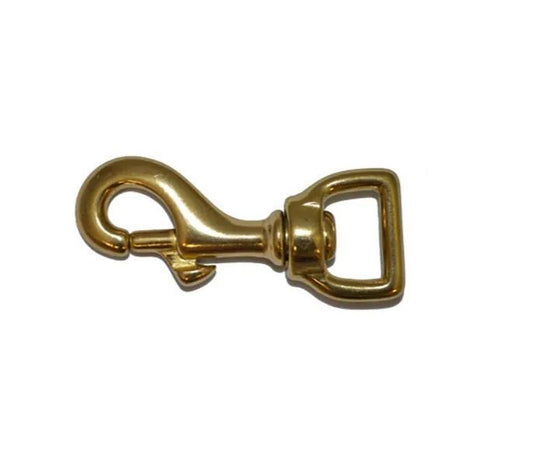 Flat Swivel Eye Snaphook Brass 19mm