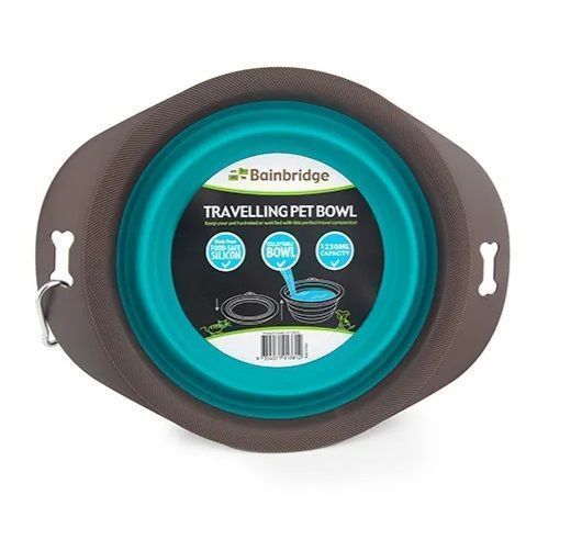 Collapsible Pet Travel Bowl Teal Green
