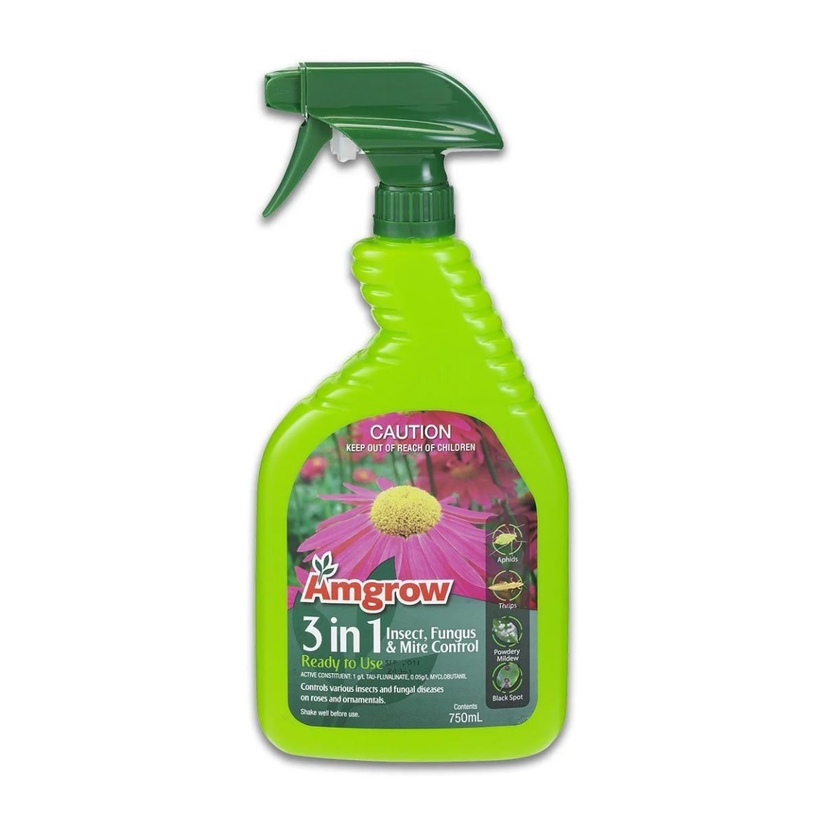Amgrow 3-In-1 Insect Fungus & Mite Spray 750ml RTU