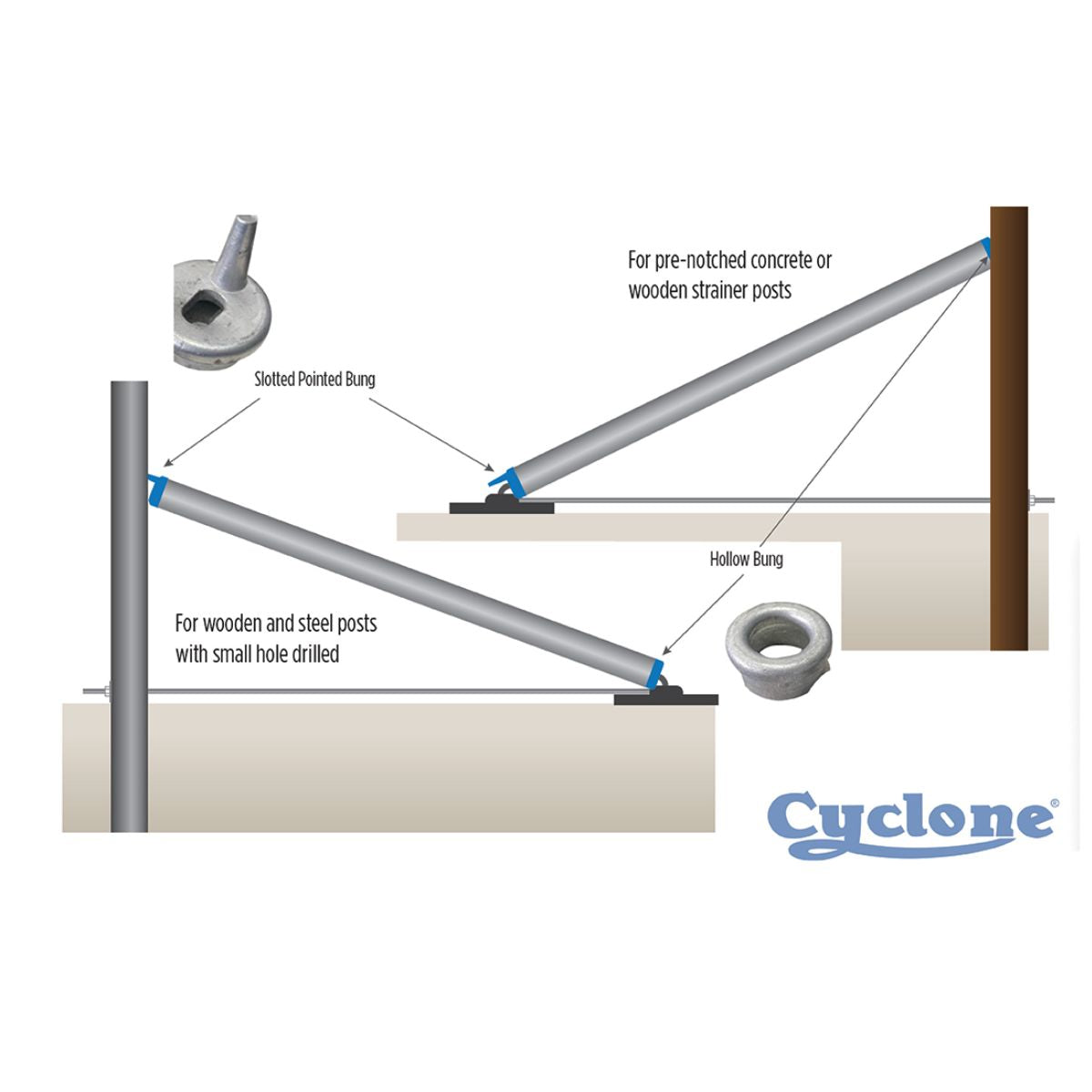 Combination Fence Stay Pointed Bung